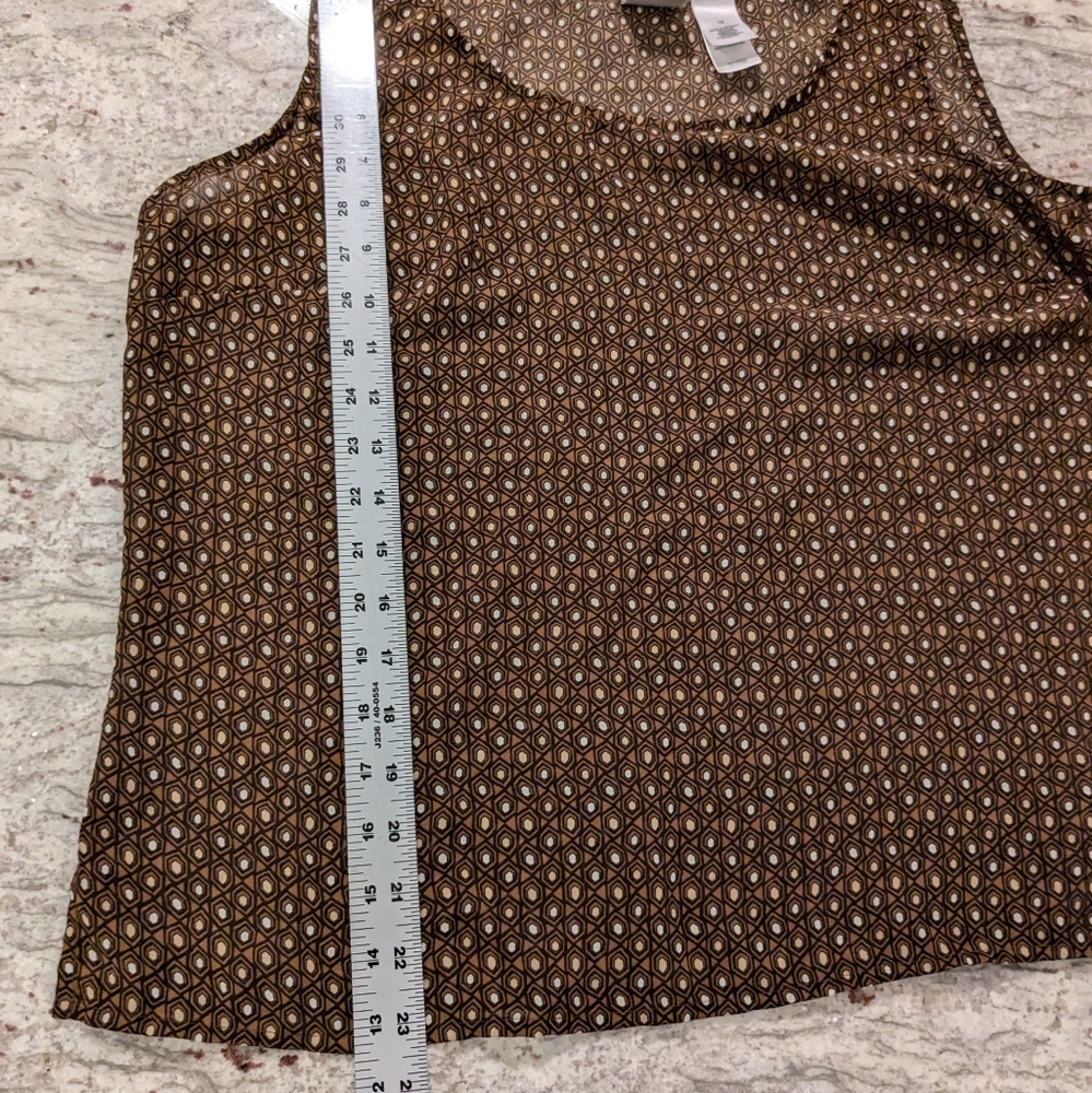 2 Pieces Emma James Blouse & Tank Set Brown Floral Size 16 Business or Dress EUC - Picture 3 of 12